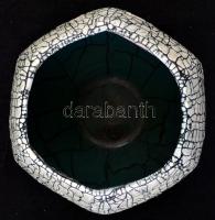 Iparművészi Vállalatos Gorka kaspó, mázas kerámia, jelzett, hibátlan, m:13 cm, d:17 cm