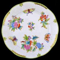 Herendi Viktória mintás lapostányér készlet (6 db), kézzel festett, jelzett, hibátlan, d: 25,5 cm