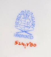 Herendi Viktória mintás lapostányér készlet (6 db), kézzel festett, jelzett, hibátlan, d: 25,5 cm