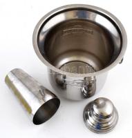 Martini fém pezsgős vödör, és fém shaker, 19.5x22 cm és m: 21 cm