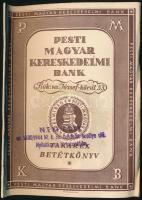 1944 Pesti Magyar Kereskedelmi Bank takarék betétkönyv, 17x12,5 cm