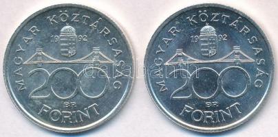 1992. 200Ft Ag "MNB" (2x) T:1-