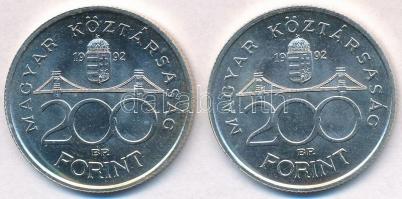 1992. 200Ft Ag "MNB" (2x) T:1-