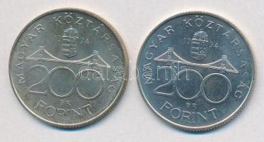 1994. 200Ft Ag "Deák" (2x) T:1-