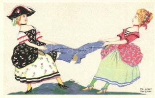 2 db RÉGI Robert Philippi művészlap / 2 pre-1945 Robert Philippi art postcards. B.K.W.I. 669-2/3