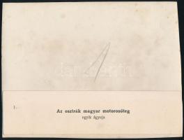 cca 1913 Osztrák-magyar motorosüteg ágyúja, Korabeli sajtófotó hozzátűzött címkével 16x13 cm