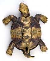 Réz teknősbéka alakú hamutál, 14x11 cm.