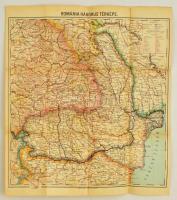 cca 1916 Románia háborús térképe 37x44 cm + Az oláhság földrajzi elterjedtsége 18x15 cm / cca 1916 War map of Romania + Etnographic map of the Romanians.