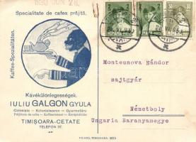 Galgon Gyula kávékülönlegességek reklámlapja Temesvárról / Hungarian coffee specialty in Timisoara. advertisement (EK)