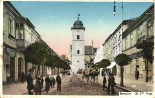 Rzeszów, Ul. 3go Maja / street view, shops, church (EK)