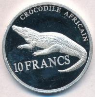 Kongói Demokratikus Köztársaság 2000. 10Fr Ag "Afrikai krokodil" T:2(PP) karc Congo Democratic Republic 2000. 10 Francs Ag "African Crocodile" C:XF(PP) scratch Krause KM#92