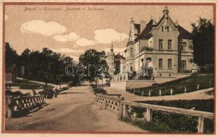 Brassó, Kronstadt, Brasov; Postarét / Postwiese / street view with villa (EK)