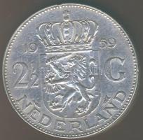 Hollandia 1959. 2 1/2G Ag "Julianna" T:2 kis ph.