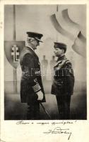 Bízom a magyar ifjúságban! Horthy Miklós levente fiúval / Horthy with Hungarian military schoolboy, propaganda (EK)