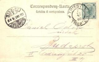 SMS Mária Terézia az Osztrák-Magyar Haditengerészet páncélos cirkálója Triest kikötőjében / Kriegssc...