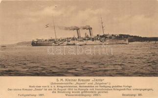 SMS Zenta Osztrák-Magyar Monarchia Zenta-osztályú védett cirkálója / SM Kleiner Kreuzer Zenta / K.u.K. Kriegsmarine protected cruiser (EK)