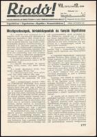 1943 A Riadó! a Légoltalmi Liga lapja VII. évfolyamának 12. száma