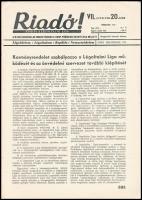 1943 A Riadó! a Légoltalmi Liga lapja VII. évfolyamának 20. száma