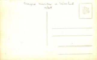 Szeged őrnaszád (monitorhajó) a budapesti Lánchíd alatt. Dunai Flottilla / Donau-Flottille / Hungari...