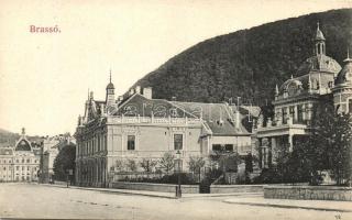 Brassó, Kronstadt, Brasov; utcakép palotákkal / street view with palaces