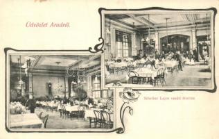 Arad, Scheiber Lajos vasúti vendéglője, belső / railway restaurant, interior. Art Nouveau
