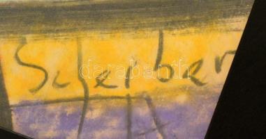 Scheiber jelzéssel: Harlekin. Pasztell, papír, üvegezett keretben, 29×20 cm