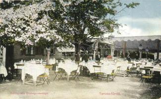 Tarcsafürdő, Bad Tatzmannsdorf; Schlögl-féle Sóshegy vendéglő kertje / restaurant garden