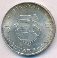 1946. 5Ft Ag "vastag Kossuth" T:1-,2 patina
Adamo F8