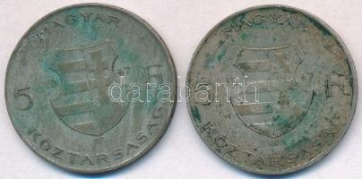 1947. 5Ft Ag "Kossuth" (2x) T:2,2- patina