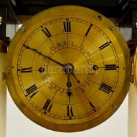 XIX. sz. közepe: Alabástrom oszlopos falióra ingás, felesütős szerkezettel. Inga törött, de azon kív...