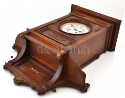 XIX. sz. vége: Herpy A. Budapest jelzett ingás falióra, szép állapotban, hibátlan zománc számlappal ...