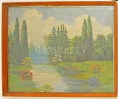 Neogrády jelzéssel: Patak. Olaj, vászon, javított, üvegezett keretben, 52×70 cm