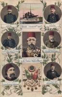 SMJ Sultan Mehmed Khan V., Hamidie Croisseur de 1ere classe / Turkish military chiefs and leaders of the Ottoman Empire. Art Nouveau, floral (EK)