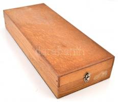 Régi fa diafilmtartó, 100 darabos, 34x14x6 cm