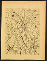 Ruzicskay György (1896-1993): Illusztráció a Szerelemkeresőből. Algrafia, papír, jelzett az algrafián, 31×23,5 cm