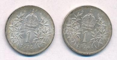 Ausztria 1914-1915. 1K Ag "Ferenc József" (2x) T:2
Austria 1914-1915. 1 Corona "Fran...