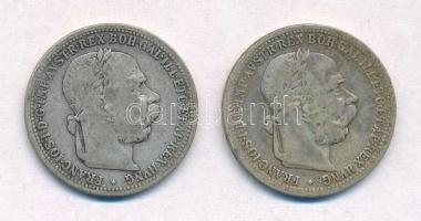Ausztria 1898-1899. 1K Ag "Ferenc József" (2x) T:2-,3 Austria 1898-1899. 1 Corona "Franz Joseph" (2x) C:VF,F Krause KM#2804