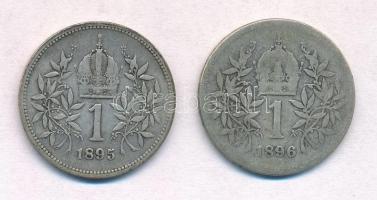 Ausztria 1895-1896. 1K Ag "Ferenc József" (2x) T:2-,3
Austria 1895-1896. 1 Corona "F...