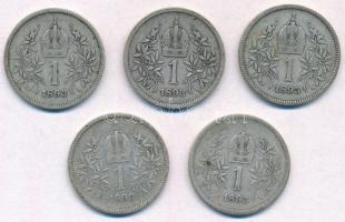 Ausztria 1893. 1K Ag "Ferenc József" (5x) T:2-,3
Austria 1893. 1 Corona "Franz Josep...