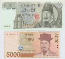 Dél-Korea 2000. 10.000W + 2006. 5000W T:III South Korea 2000. 10.000 Won + 2006. 5000 Won C:F