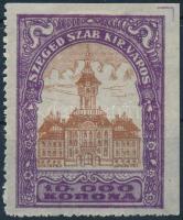 1924 Szeged városi illetékbélyeg 10.000K két oldalon fogazatlan (7.000)