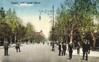 Szeged, Széchenyi téri korzó. Grünwald Hermann kiadása (EK)