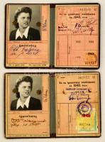 1942-1948 Magyar Államvasutak (MÁV) félárú jegy váltására jogosító fényképes igazolvány, 2 db
