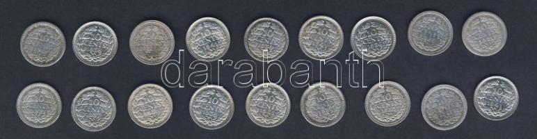 Hollandia 1917-41. 10c Ag (18x) 10x klf évszámokkal T:1/2,2,3