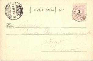 1899 Herkülesfürdő, Baile Herculane; Szapáry fürdő, belső / thermal spa, interior. floral Art Nouvea...