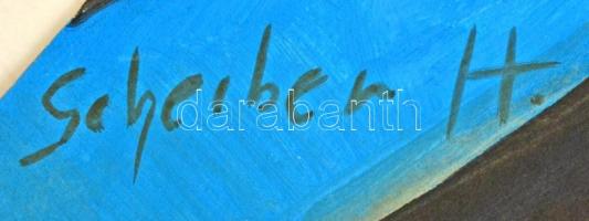 Scheiber jelzéssel: Női portré. Tempera, karton, 66×43 cm