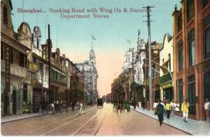 Shanghai, Nanking Road with Wing On & Sinceres Department Stores, shops, carriages