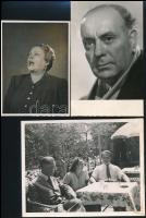 cca 1942 Színészek, 21 db vintage fotó, többsége feliratozva, pecsételve, 9x12 cm és 18x16 cm között