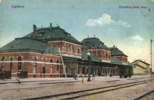 Lipótvár, Újvároska, Leopoldov; Vasútállomás, létra, vagon / railway station, ladder, wagon (EK)