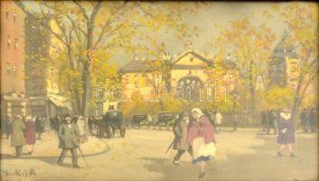 Berkes Antal (1874-1938): Utca részlet. Olaj, vászon, jelzett, keretben, 25×39 cm